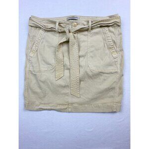 Liverpool Womens Knee‎ Skirt Size 16W Pocketed Chino Yellow Belted